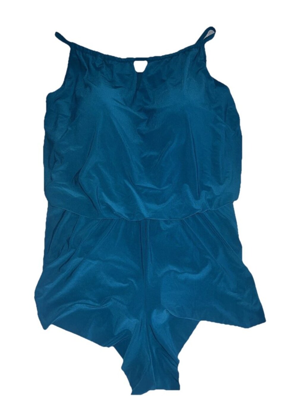 Aqua Green Women Juniors Plus Sz 17 One Piece Swimsuit built in shorts blue NEW